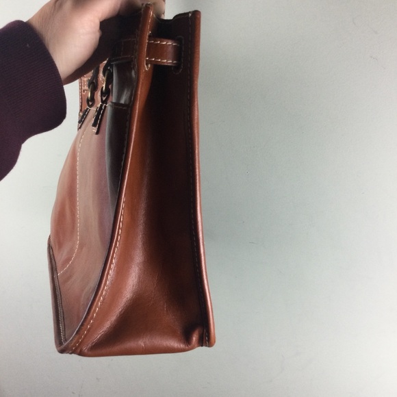 Patricia Nash Olivenza Leather Double Handle Snap Top Tote Bag - Picture 6 of 16